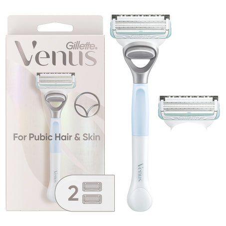 Gillette Venus for Pubic Hair and Skin, Women's Razor Handle + Blade Refills 1 ct