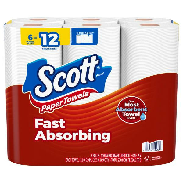 Scott Paper Towels, Choose-A-Sheet 6 ct