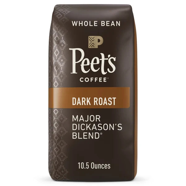 Peet's Coffee Major Dickason's Blend, Dark Roast Whole Bean Coffee, Bag 10.5 ounces
