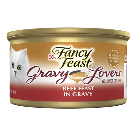 Purina Fancy Feast Gravy Lovers Beef Feast in Roasted Beef Flavor Gravy Gourmet Cat Food, 3 oz