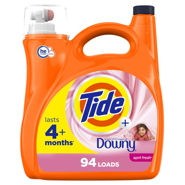 Tide Plus A Touch of Downy Liquid Laundry Detergent, April Fresh 132 fl oz