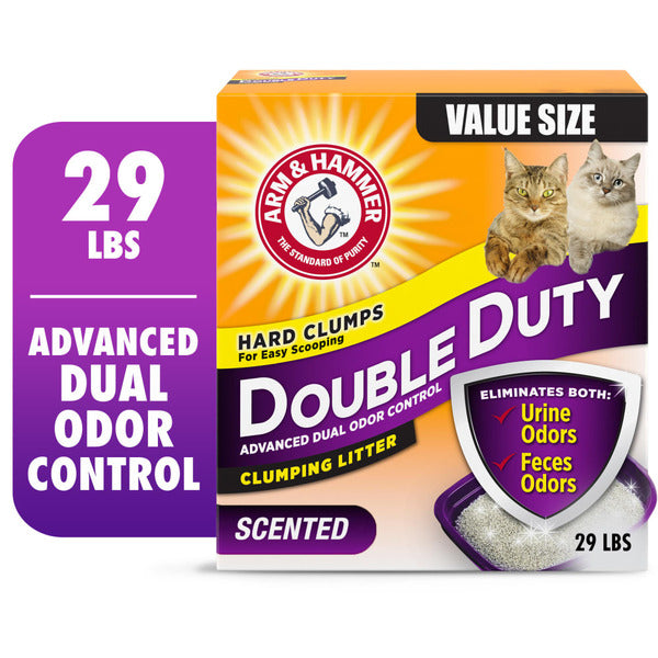 Arm & Hammer Double Duty Dual Advanced Odor Control Scented Clumping Cat Litter 29 lb