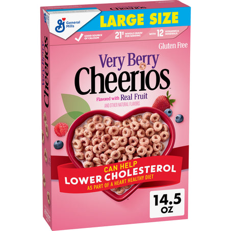 General Mills Very Berry Cheerios Large Size Cereal 14.5 oz Large Size