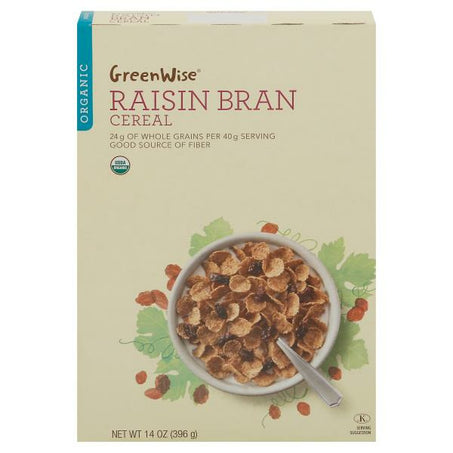 GreenWise Cereal, Organic, Raisin Bran 14 oz