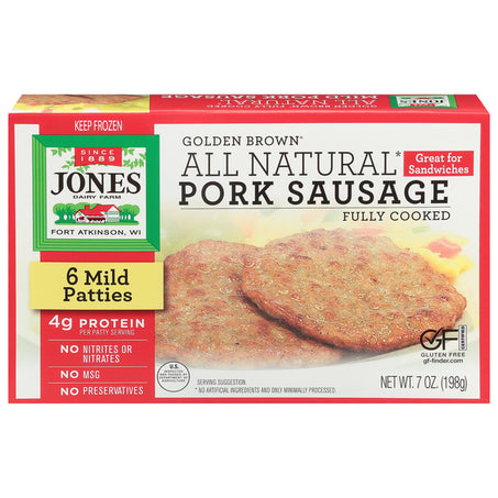 Jones Dairy Farm Pork Sausage Patties, Mild , Golden Brown 6 ct