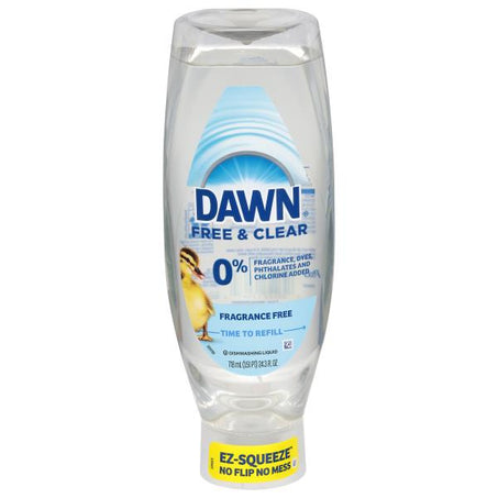 Dawn Free & Clear EZ-Squeeze Dish Soap, Unscented 24.3 fl oz