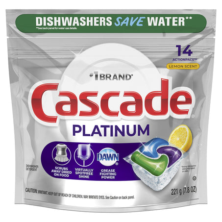 Cascade Dishwasher Detergent Pods, Lemon 14 ct