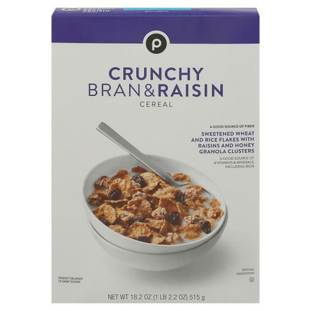 Publix Cereal, Crunchy Bran & Raisin 18.2 oz