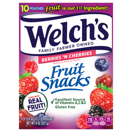 Welch's Fruit Snacks, Berries 'N Cherries 10 ct