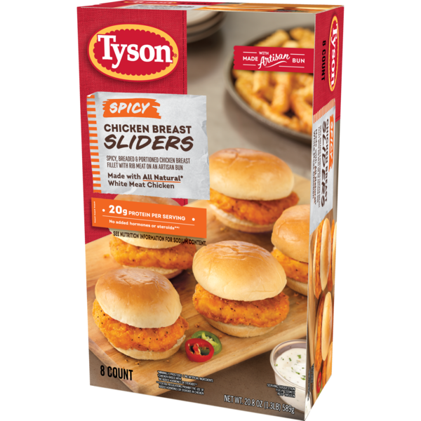 Tyson Frozen Spicy Chicken Breast Sliders 20.8 oz