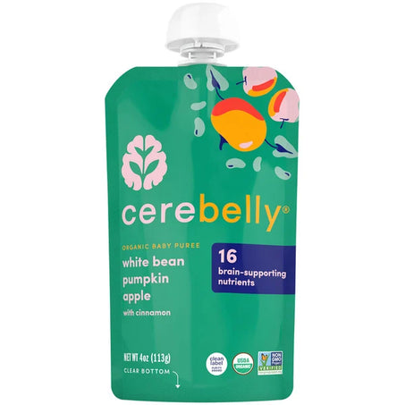 Cerebelly White Bean Pumpkin Apple Organic Baby Food Pouch