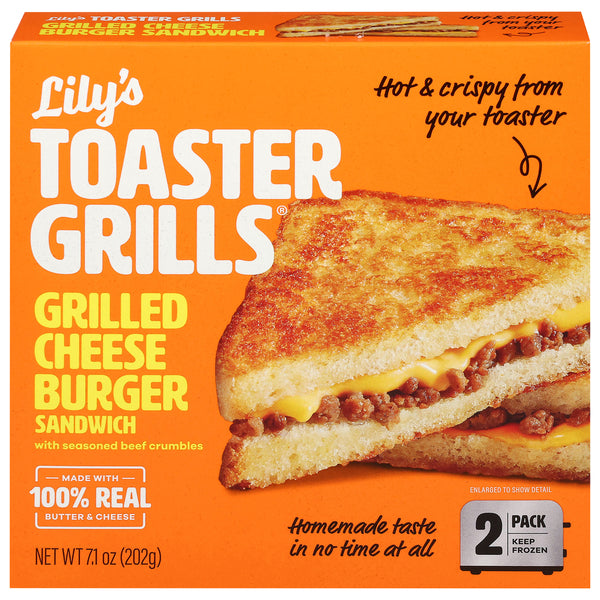 Lily's Toaster Grills Sandwich, Grilled Cheese Burger 2 ct