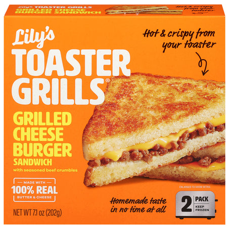 Lily's Toaster Grills Sandwich, Grilled Cheese Burger 2 ct