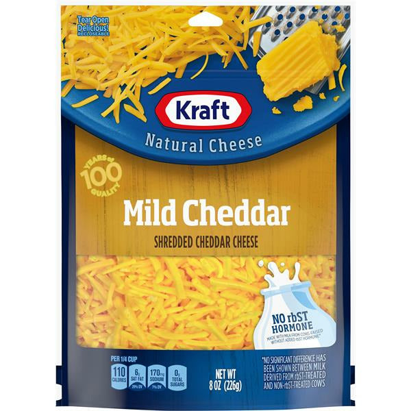 Kraft Shredded Cheese, Mild Cheddar 8 oz