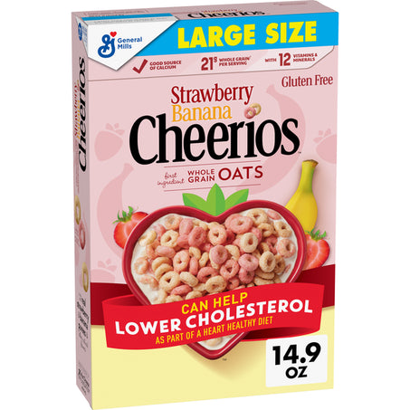 General Mills Strawberry Banana Cheerios Large Size Cereal 14.9 oz Large Size