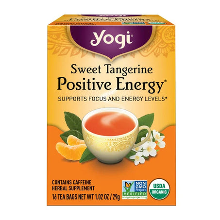 Yogi Tea Black Tea, Sweet Tangerine Positive Energy Tea, Contains Caffeine 16 ct