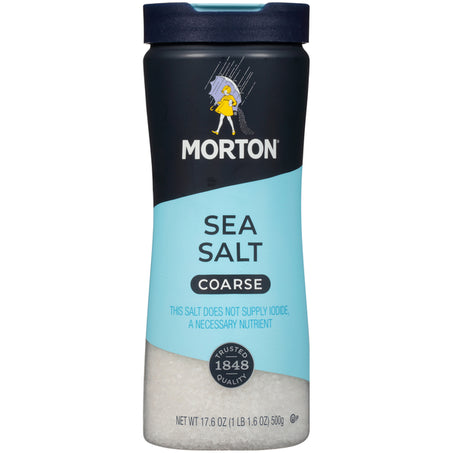 Morton Coarse Sea Salt - For Rubs, Roasts, and Finishing, 17.6 OZ Canister