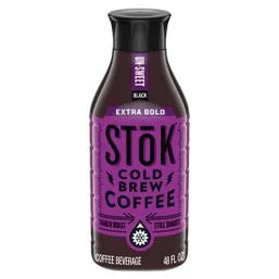 SToK Cold Brew Coffee, Extra Bold, Dark Roast Brewed Low and Slow, Unsweetened, Black Coffee 48 FL OZ Bottle