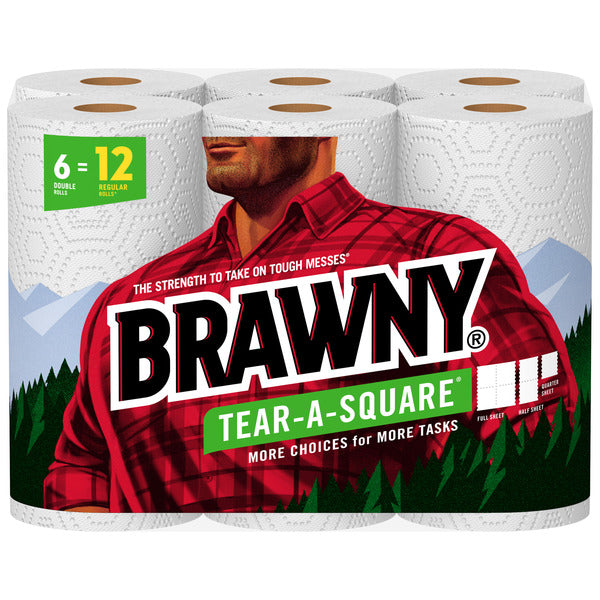 Brawny Tear-A-Square Paper Towels 6 ct