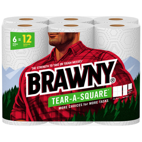 Brawny Tear-A-Square Paper Towels 6 ct