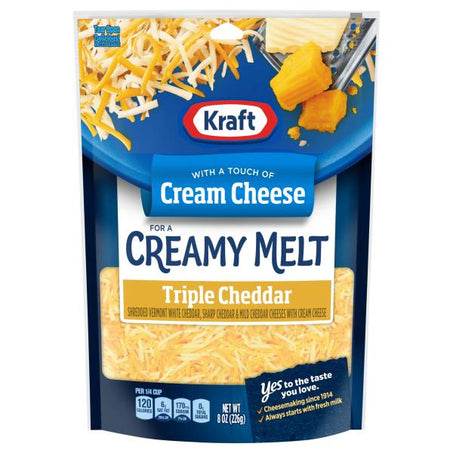 Kraft Shredded Cheese, Triple Cheddar 8 oz