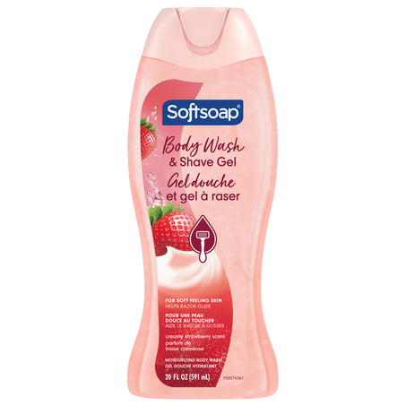 Softsoap Creamy Strawberry Scent Body Wash & Shave Gel 20 fl oz
