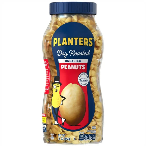 Planters Dry Roast Unsalted Peanuts 16 oz