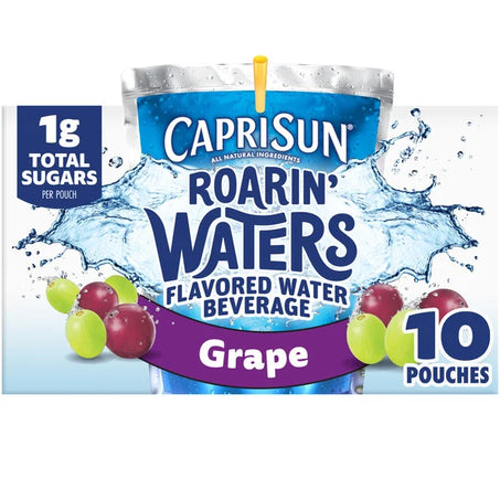 Capri Sun Grape Geyser Naturally Flavored Kids Water Beverage Drink Pouches