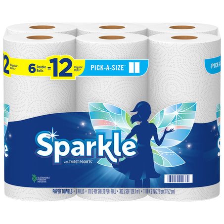 Sparkle Pick-A-Size Paper Towels 6 ct