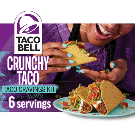 Taco Bell Crunchy Taco Dinner Kit with Twelve Crunchy Taco Shells, Mild Sauce & Seasoning