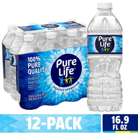 PURE LIFE Purified Water, 12 Pack 16.9 fl oz