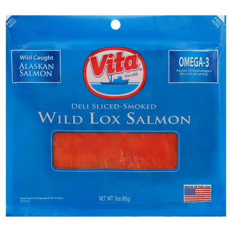 Vita Salmon, Wild Lox, Deli Sliced-Smoked 3 oz