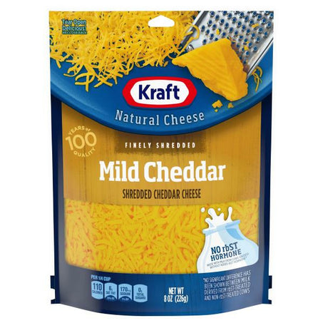 Kraft Finely Shredded Cheese, Mild Cheddar 8 oz