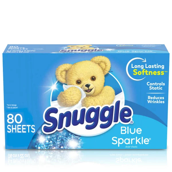 Snuggle Fabric Softener Dryer Sheets Blue Sparkle Scent 80 sheets