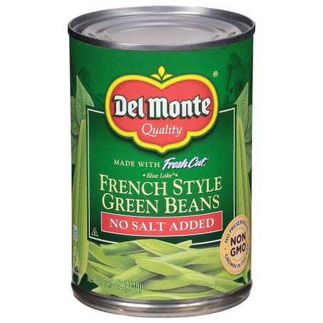 Del Monte Green Beans, No Salt Added, French Style 14.5 oz