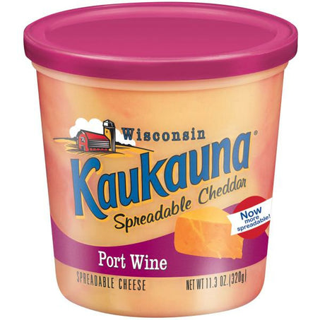 Kaukauna Port Wine Spreadable Cheddar Cheese 16 oz