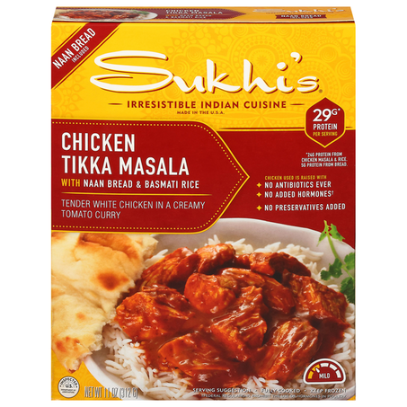 Sukhi's Chicken Tikka Masala w/ Naan Flatbread Basmati Rice Frozen Meal 11 oz