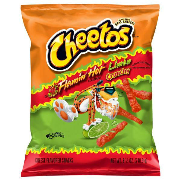 Cheetos Crunchy Flamin Hot Limon Cheese Flavored Snacks 8.5 oz