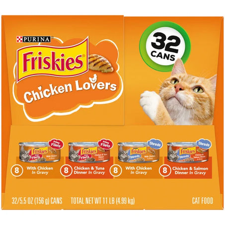 Purina Friskies Gravy Wet Cat Food , Chicken Lovers Prime Filets & Shreds  • 24 x 5.5 oz