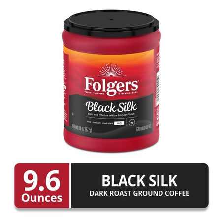 Folgers Coffee, Ground, Dark, Black Silk 9.6 oz