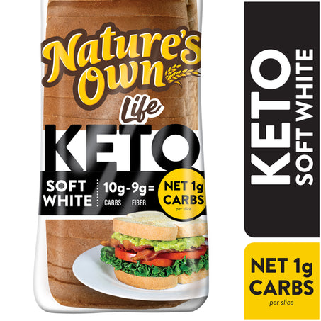 Nature's Own Life Keto Soft White, Sliced White Keto Bread, 16 oz Loaf