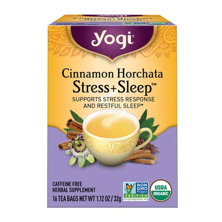 Yogi Tea Herbal Tea, Cinnamon Horchata Stress + Sleep, Caffeine Free 16 ct