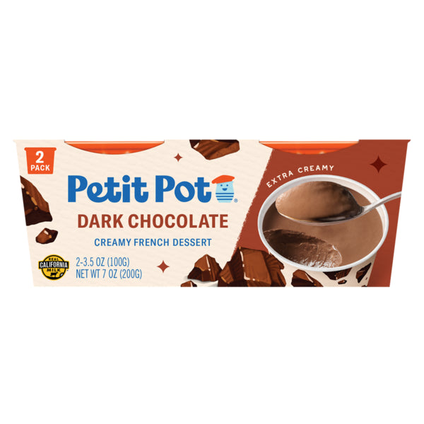 Petit Pot Dark Chocolate, Creamy French Dessert  • 2 x 3.5 oz