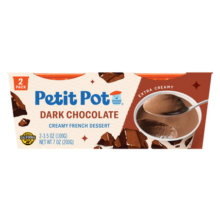 Petit Pot Dark Chocolate, Creamy French Dessert  • 2 x 3.5 oz