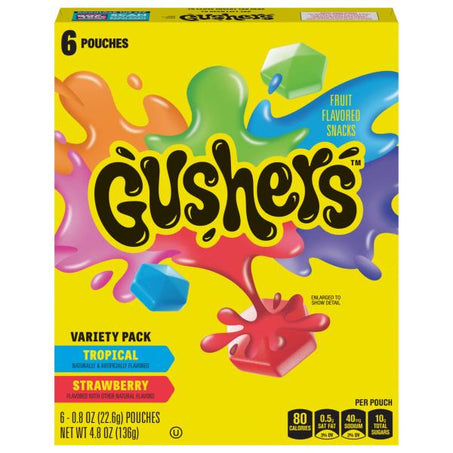 Gushers Tropical and Strawberry Fruit Flavored Snacks 6 ct
