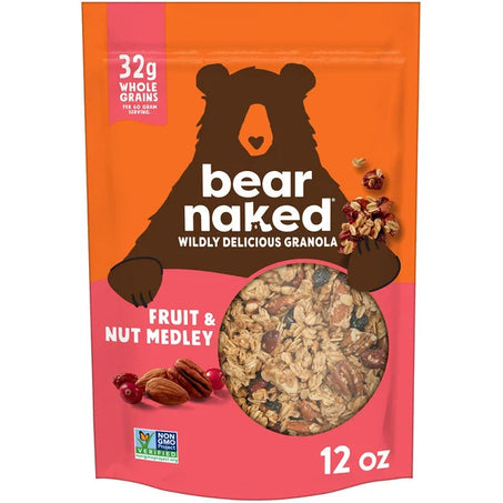 Bear Naked Granola Cereal, Whole Grain Granola, Breakfast Snacks, Fruit and Nut Medley 12 oz