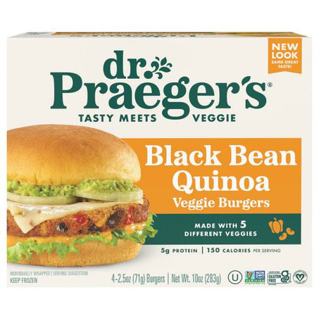 Dr. Praeger's Veggie Burgers, Black Beans Quinoa 2.5 oz • 4 x 2.5 oz