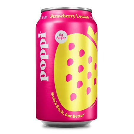 Poppi Prebiotic Soda, Strawberry Lemon 12 fl oz