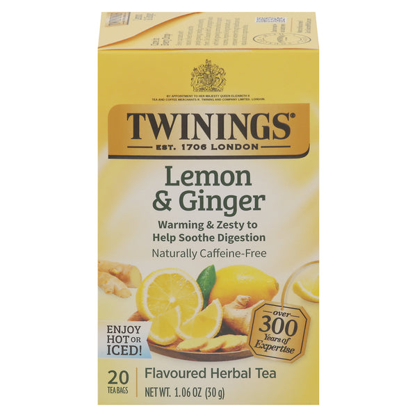 Twinings Herbal Tea, Lemon & Ginger, Tea Bags 20 ct