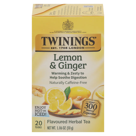 Twinings Herbal Tea, Lemon & Ginger, Tea Bags 20 ct